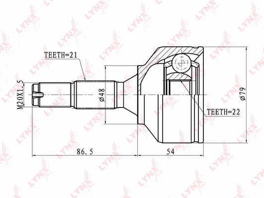 Jeu de joints, arbre de transmission LYNXAUTO CO-6103