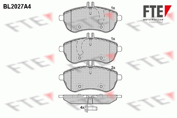 Kit de plaquettes de frein, frein à disque FTE 9010615