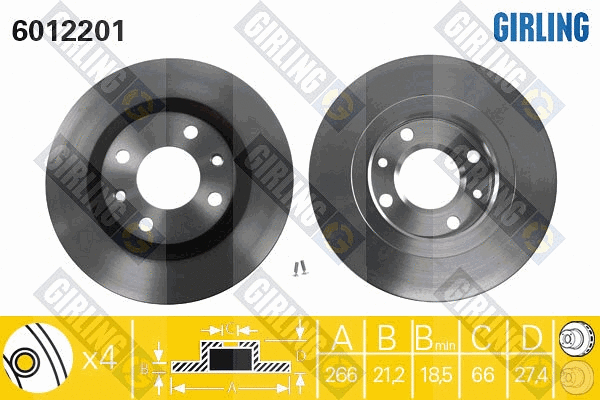Disque de frein GIRLING 6012201