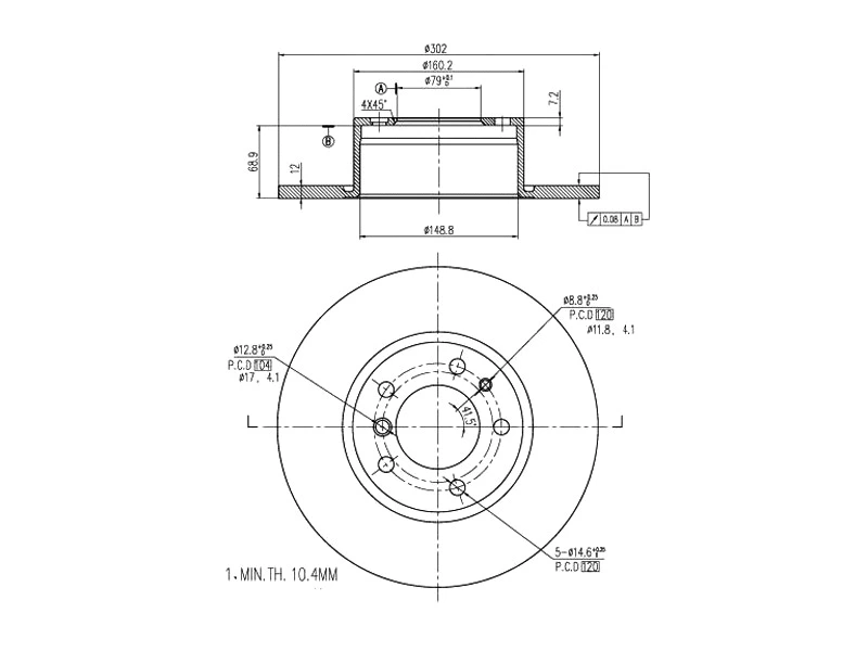 Disque de frein A.Z. Meisterteile AZMT-44-024-1415