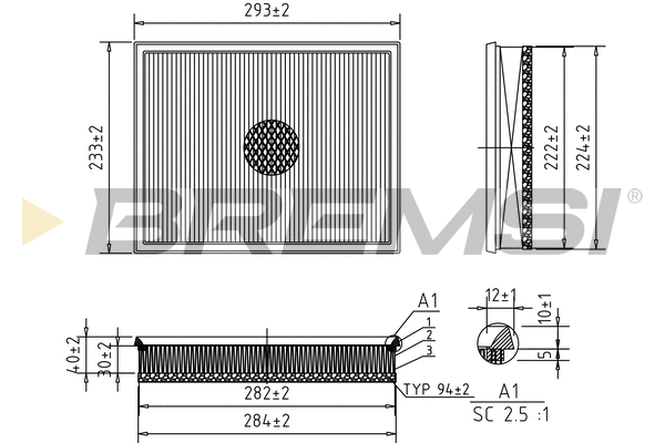 Filtre à air BREMSI FA0617