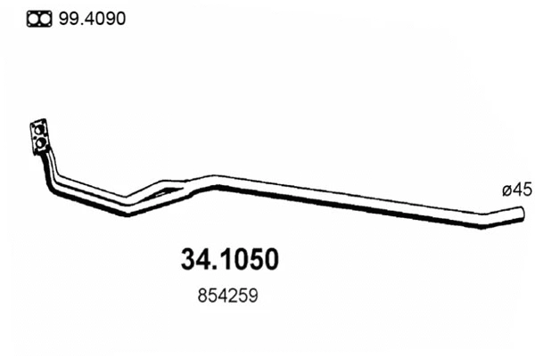 Tuyau d'échappement ASSO 34.1050