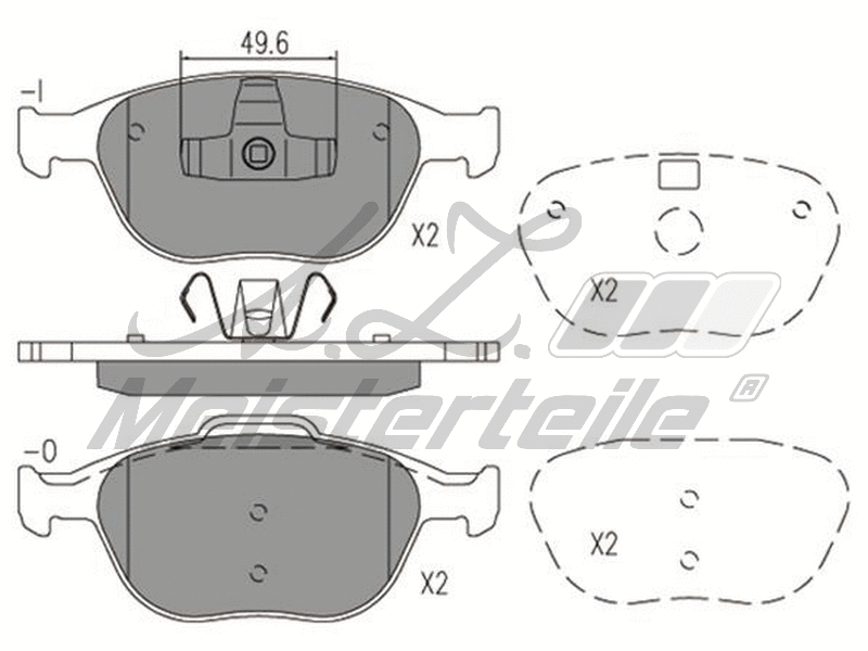 Kit de plaquettes de frein, frein à disque A.Z. Meisterteile AZMT-44-022-2176