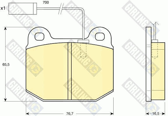 Kit de plaquettes de frein, frein à disque GIRLING 6112532