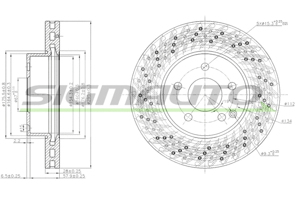 Disque de frein SIGMAUTO DBB693V
