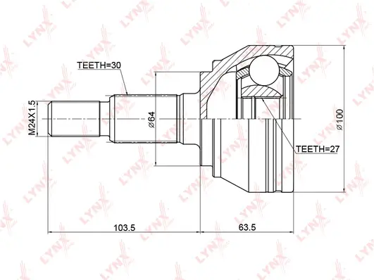 Jeu de joints, arbre de transmission LYNXAUTO CO-3763