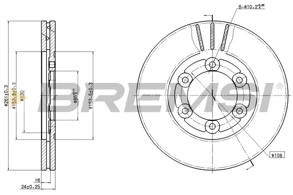 Disque de frein BREMSI CD8161V