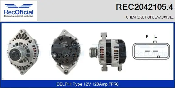 Alternateur RECOFICIAL REC2042105.4