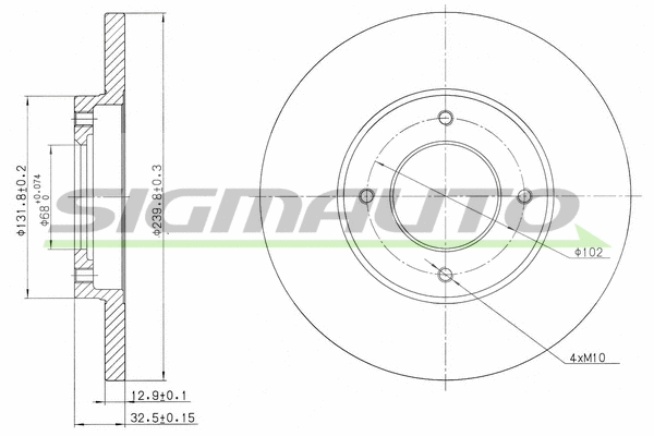 Disque de frein SIGMAUTO DBA282S