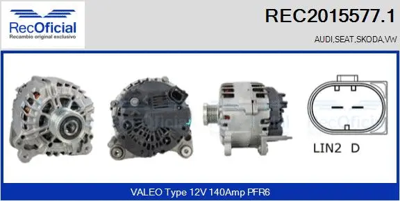 Alternateur RECOFICIAL REC2015577.1