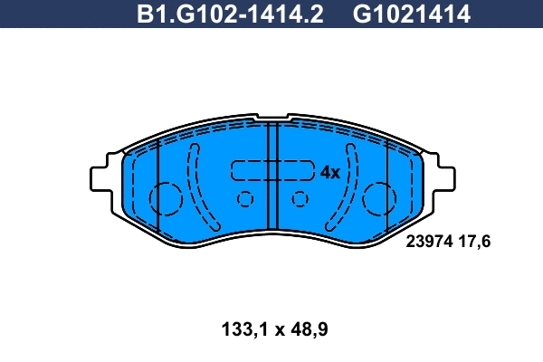 Kit de plaquettes de frein, frein à disque GALFER B1.G102-1414.2