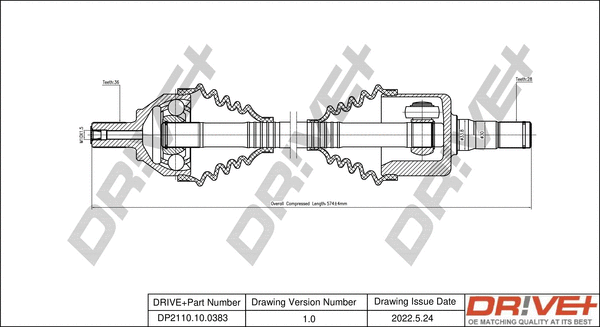 Arbre de transmission Dr!ve+ DP2110.10.0383