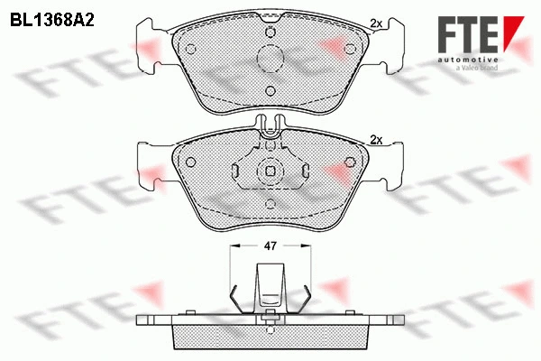 Kit de plaquettes de frein, frein à disque FTE 9010146