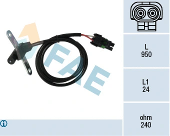 Capteur d'angle, vilebrequin FAE 79026