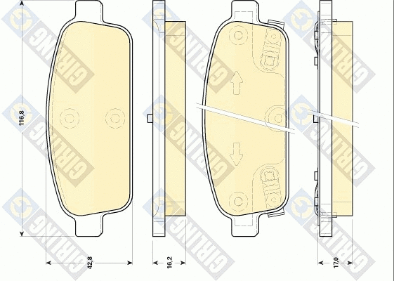 Kit de plaquettes de frein, frein à disque GIRLING 6118449