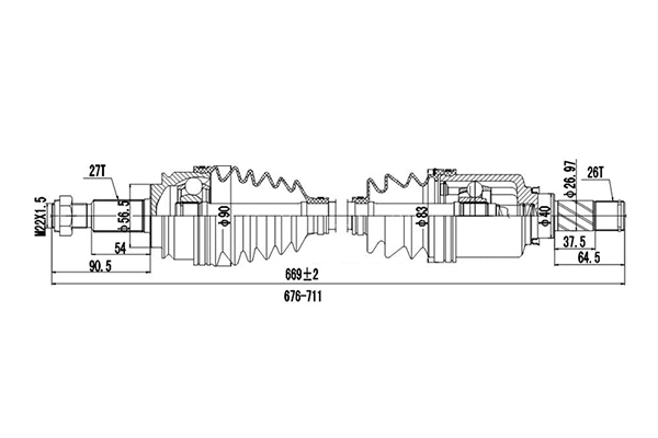 Arbre de transmission DYNAMATRIX DDS299228