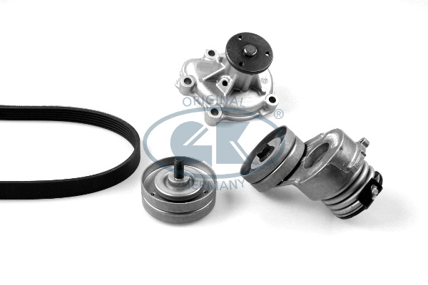 Pompe à eau+Jeu de courroie trapézoïdale à nervures GK K980753D