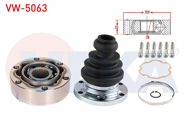 Jeu de joints, arbre de transmission VEKA VW-5063