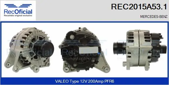 Alternateur RECOFICIAL REC2015A53.1