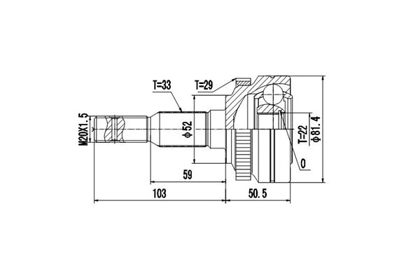 Jeu de joints, arbre de transmission DYNAMATRIX DCV844011