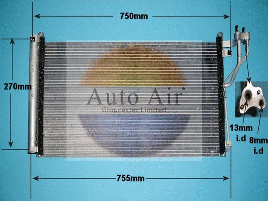 Condenseur, climatisation AUTO AIR GLOUCESTER 16-1078