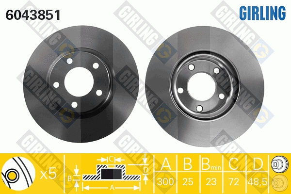 Disque de frein GIRLING 6043851