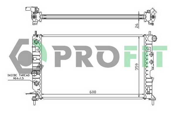 Radiateur, refroidissement du moteur PROFIT PR 5077A2