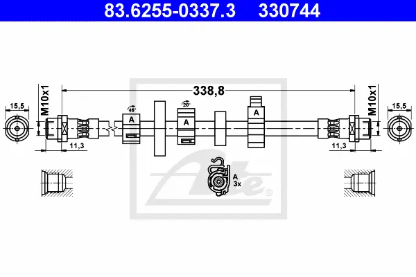 Flexible de frein ATE-APAC 83.6255-0337.3