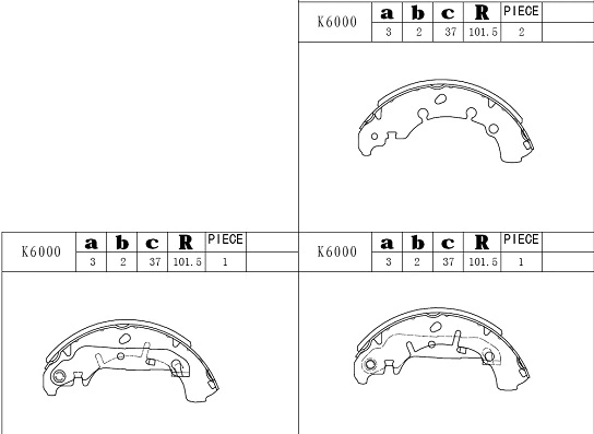 Jeu de mâchoires de frein ASIMCO K6000