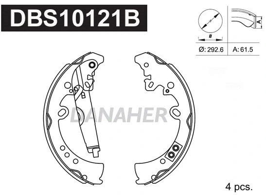 Jeu de mâchoires de frein DANAHER DBS10121B