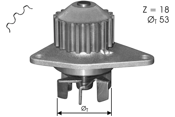 Pompe à eau, refroidissement du moteur TECDRIVE TPAE0007