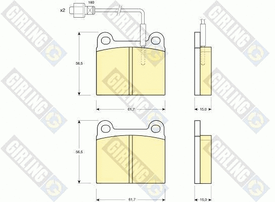Kit de plaquettes de frein, frein à disque GIRLING 6102402
