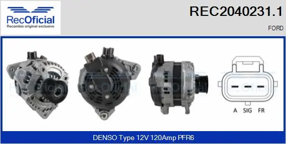 Alternateur RECOFICIAL REC2040231.1
