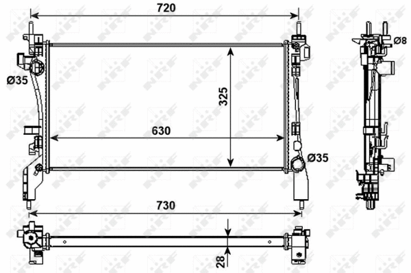 Radiateur, refroidissement du moteur NRF 53982