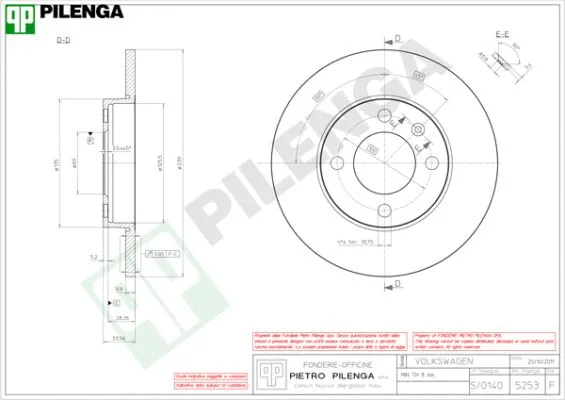 Disque de frein PILENGA 5253