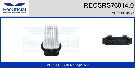Résistance, pulseur d'air habitacle RECOFICIAL RECSRS76014.0
