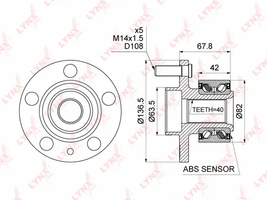 Kit de roulements de roue LYNXAUTO WH-1321