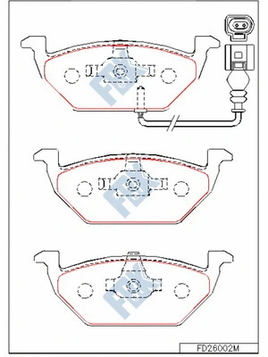 Kit de plaquettes de frein, frein à disque FBK FD26002M