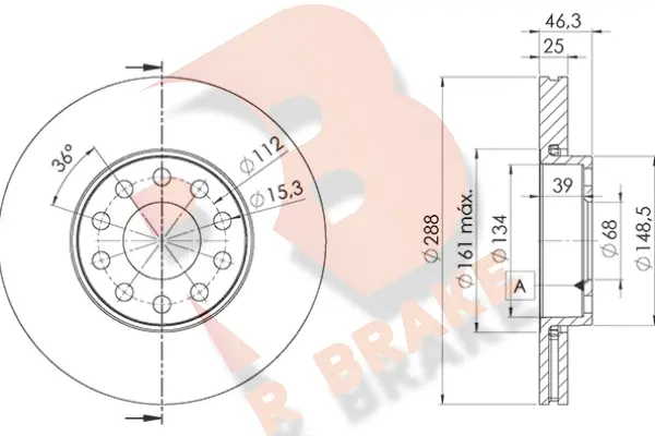 Disque de frein R BRAKE 78RBD21068