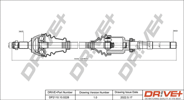 Arbre de transmission Dr!ve+ DP2110.10.0228