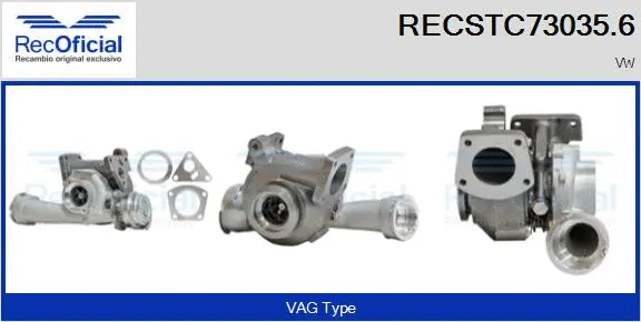 Turbocompresseur, suralimentation RECOFICIAL RECSTC73035.6