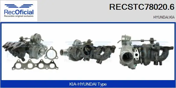Turbocompresseur, suralimentation RECOFICIAL RECSTC78020.6