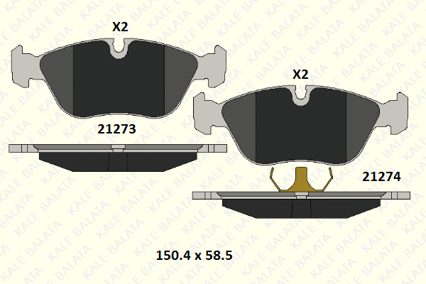 Kit de plaquettes de frein, frein à disque KALE 21273 195 05