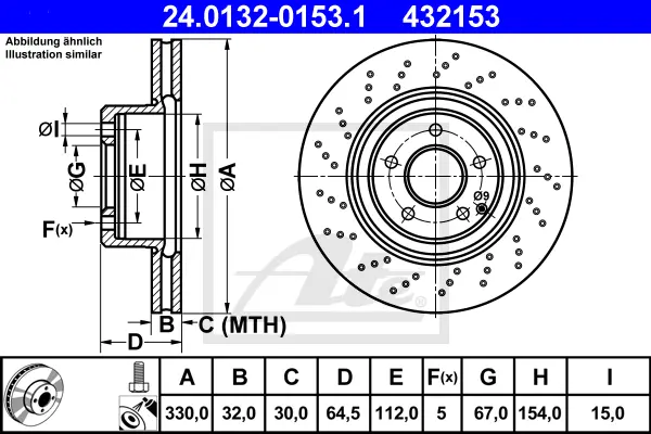 Disque de frein ATE-APAC 24.0132-0153.1