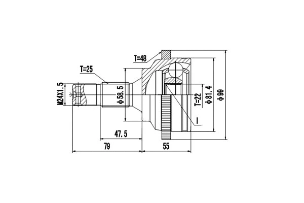 Jeu de joints, arbre de transmission DYNAMATRIX DCV899008