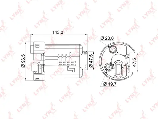 Filtre à carburant LYNXAUTO LF-164M