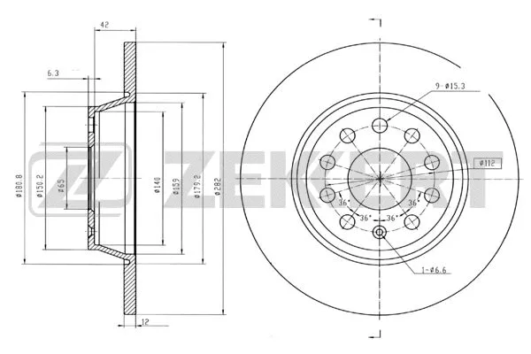 Disque de frein ZEKKERT BS-5398B
