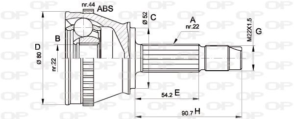 Jeu de joints, arbre de transmission OPEN PARTS CVJ5230.10
