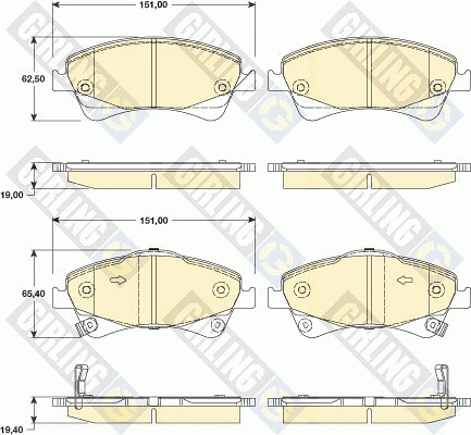Kit de plaquettes de frein, frein à disque GIRLING 6134794