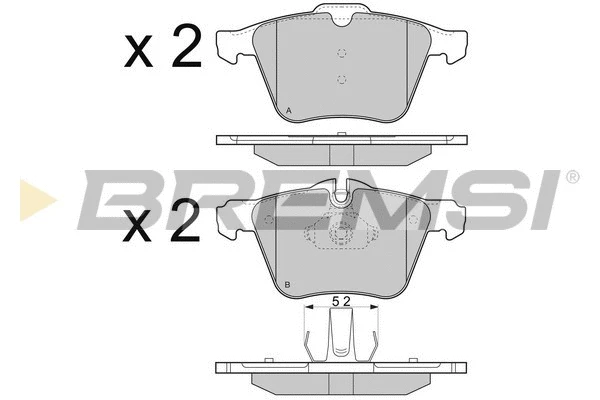 Kit de plaquettes de frein, frein à disque BREMSI BP3299